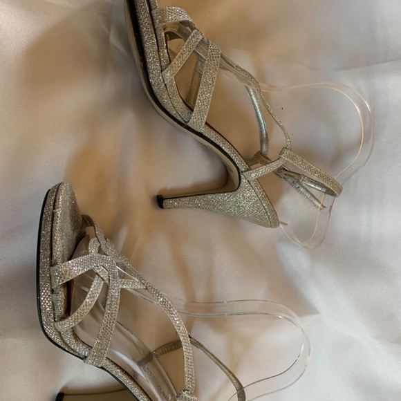 Sparkly Pierre Dumas Silver Strappy Sandals Heels! - Picture 8 of 8